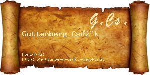 Guttenberg Csák névjegykártya
